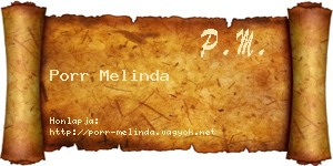 Porr Melinda névjegykártya
